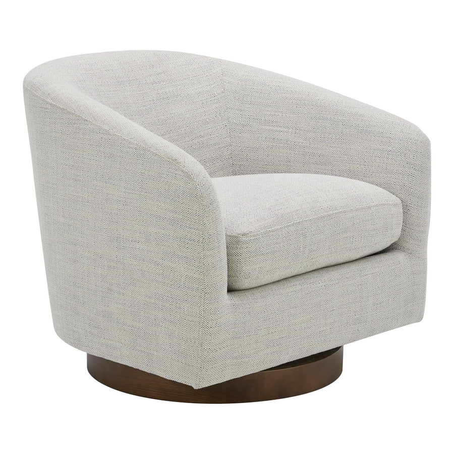 Oscy Swivel Chair Splashed White - SwayLiving