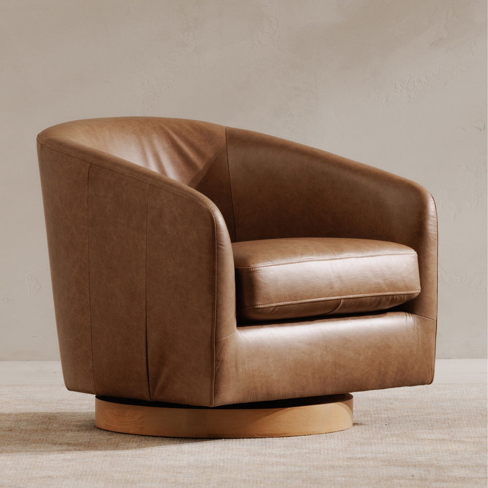 SwayLiving SwayLiving Oscy Leather Swivel Chair