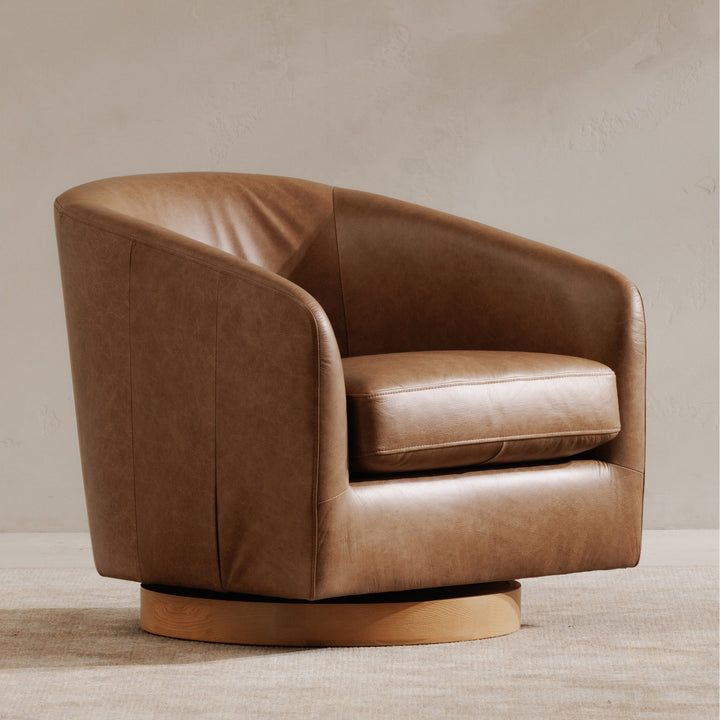 SwayLiving SwayLiving Oscy Leather Swivel Chair