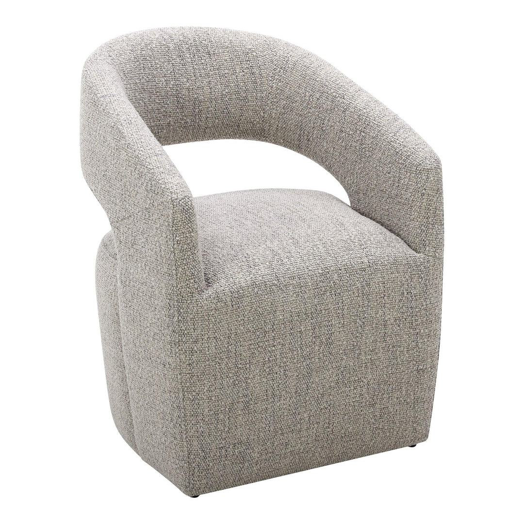 Barrow Rolling Dining Chair Performance Fabric Grey Storm - SwayLiving