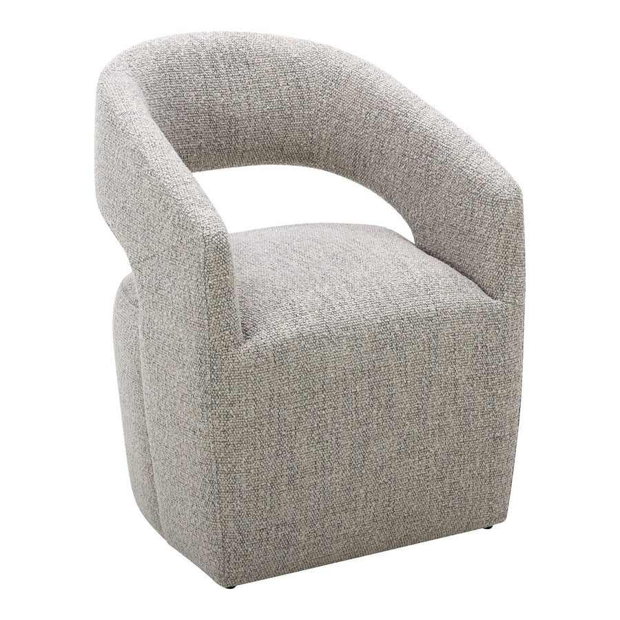 Barrow Rolling Dining Chair Performance Fabric Grey Storm - SwayLiving
