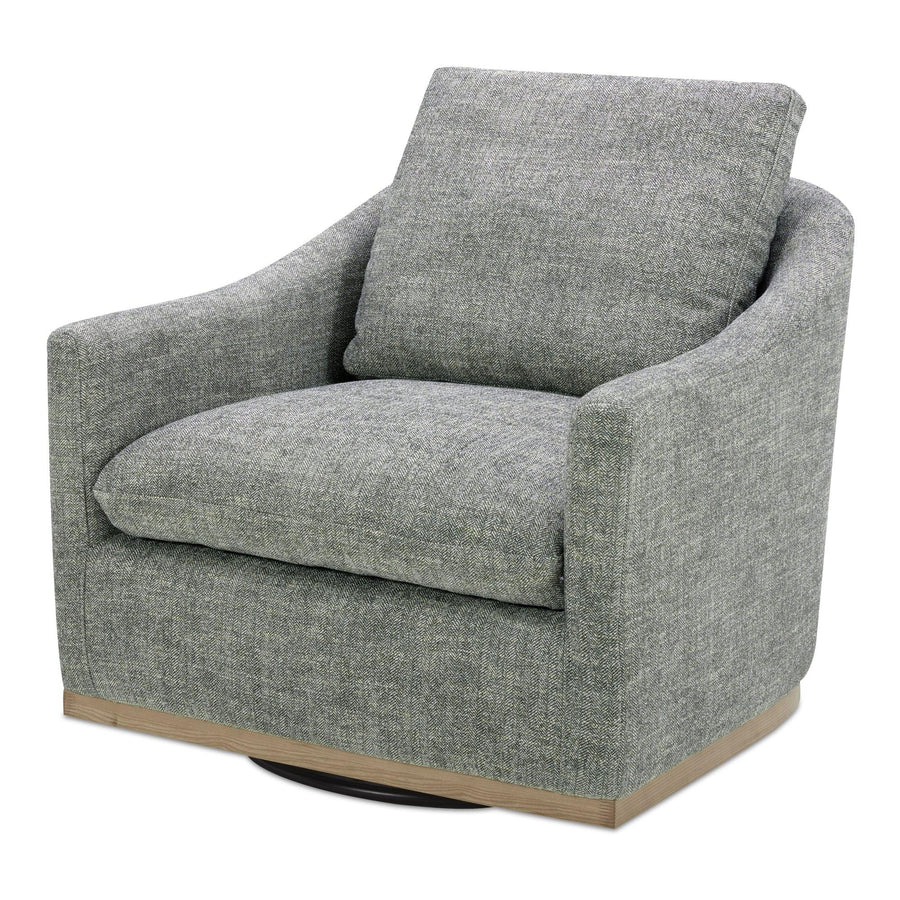 Linden Swivel Chair Slated Moss - SwayLiving