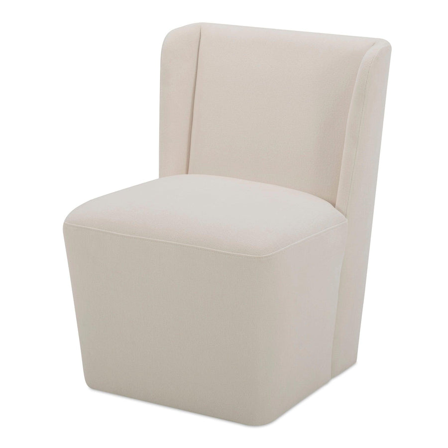 Cormac Rolling Dining Chair Performance Fabric Cream - SwayLiving