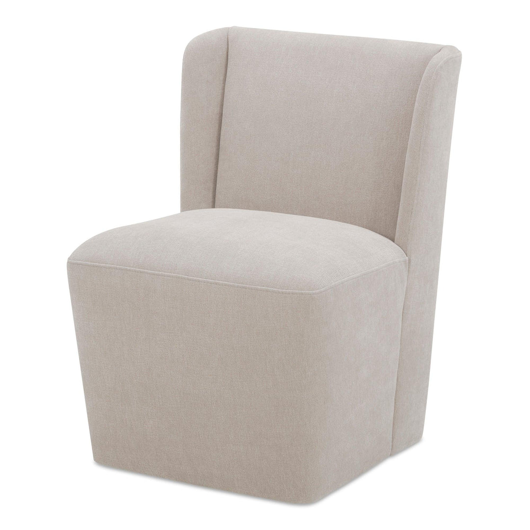 Cormac Rolling Dining Chair Performance Fabric Warm Sand - SwayLiving