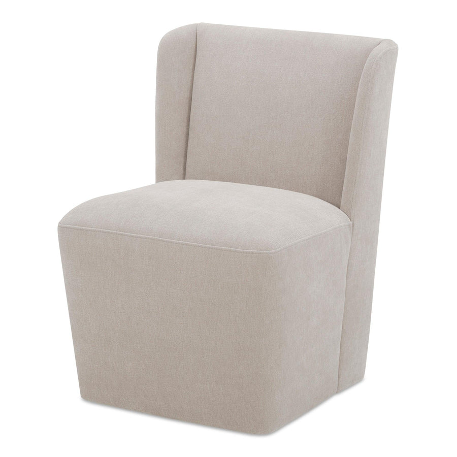 Cormac Rolling Dining Chair Performance Fabric Warm Sand - SwayLiving