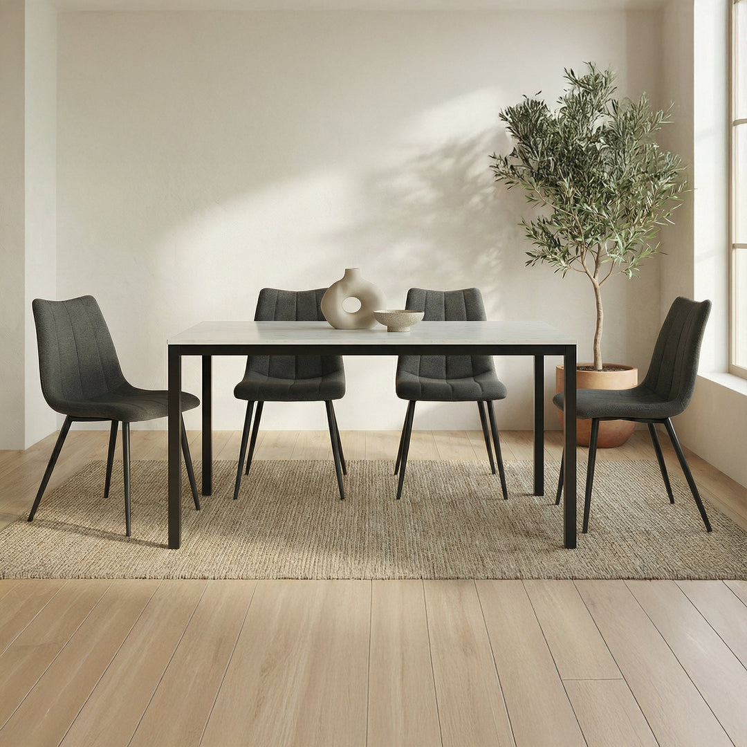 SwayLiving - Parson Dining Table White Marble - KY-1021-02-0 | SwayLiving