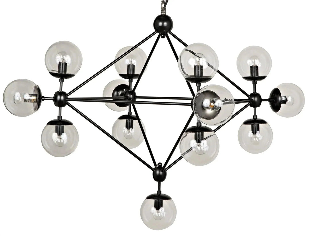 SwayLiving Pluto Chandelier, Small, Black Steel CHANDELIERS