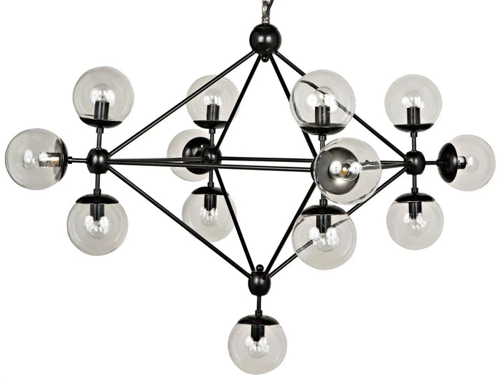 SwayLiving Pluto Chandelier, Small, Black Steel CHANDELIERS