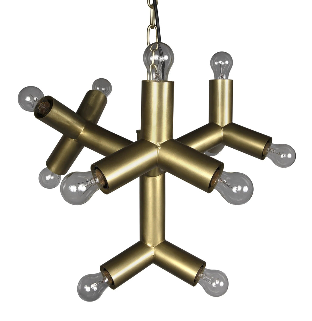 SwayLiving Snow Flake Chandelier, Metal with Brass Finish CHANDELIERS