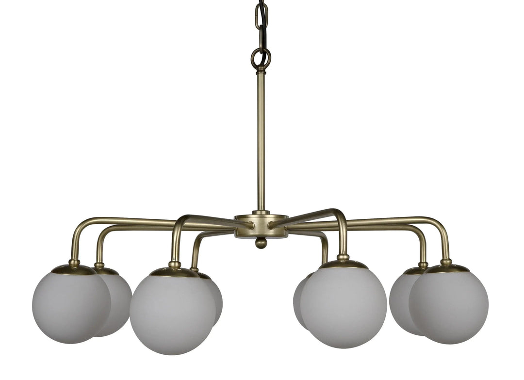 SwayLiving Larenta Chandelier, Antique Brass and Glass CHANDELIERS