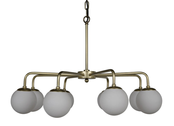 SwayLiving Larenta Chandelier, Antique Brass and Glass CHANDELIERS