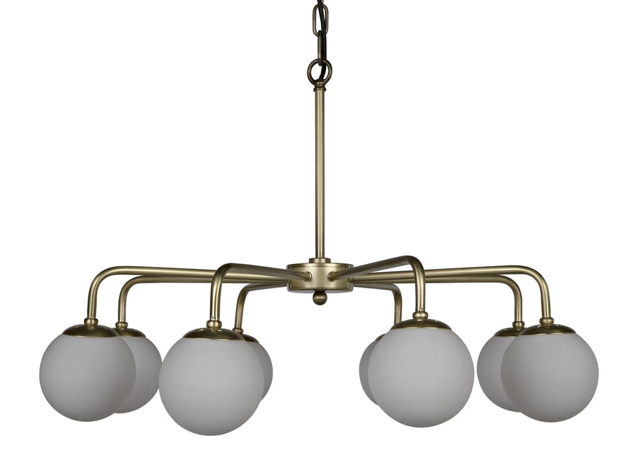 SwayLiving Larenta Chandelier, Antique Brass and Glass CHANDELIERS