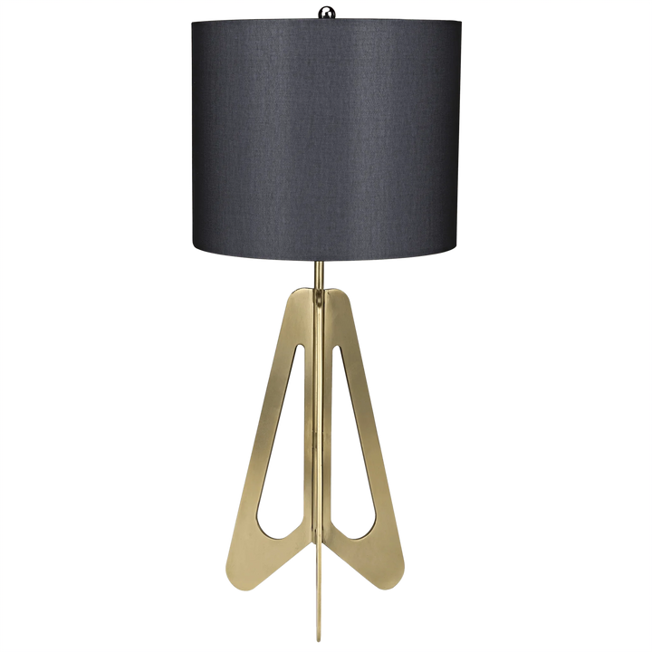 SwayLiving Candis Lamp with Black Shade, Metal with Brass Finish TABLE LAMPS