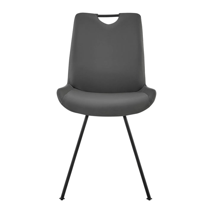 Gray Faux Leather-Gray Powder Coated Finish