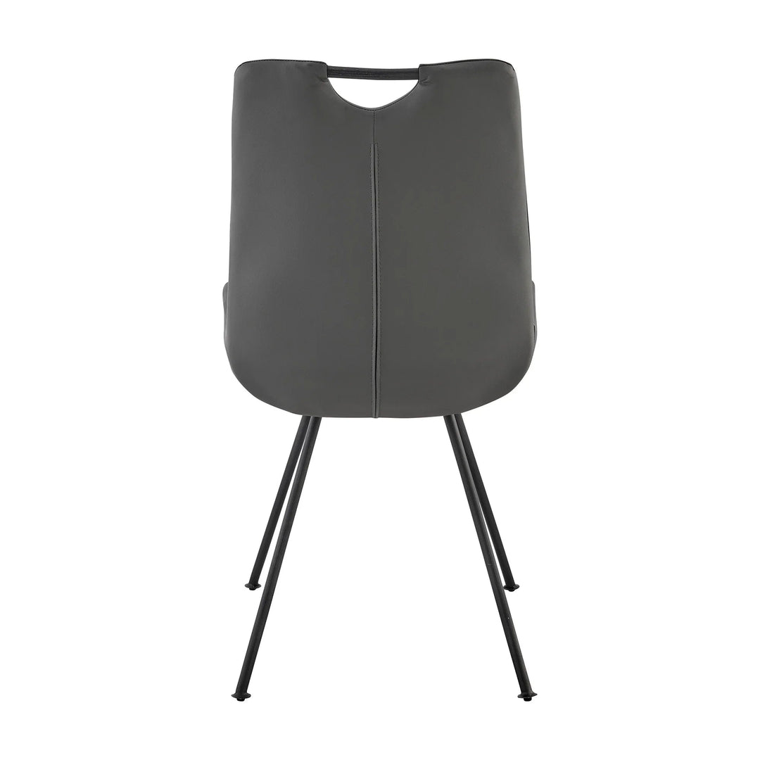 Gray Faux Leather-Gray Powder Coated Finish