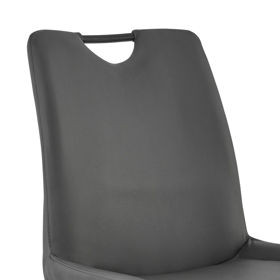 Gray Faux Leather-Gray Powder Coated Finish