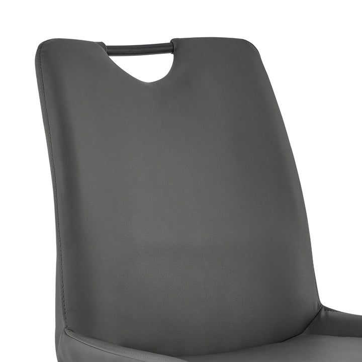 Gray Faux Leather-Gray Powder Coated Finish
