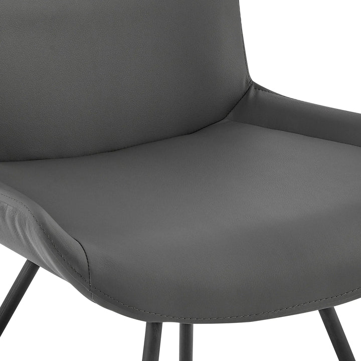 Gray Faux Leather-Gray Powder Coated Finish