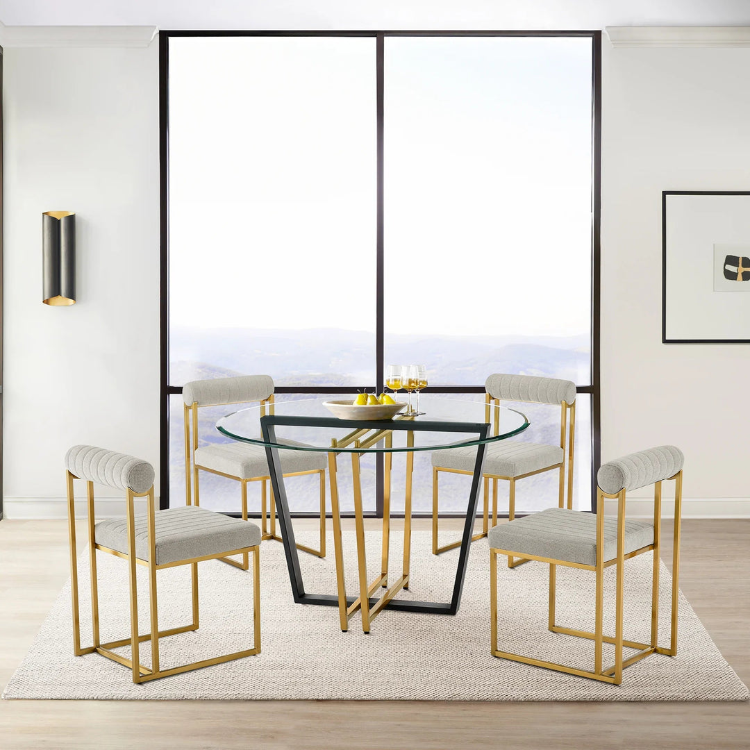 Gold Stainless Steel and Black Iron-Gold - Black