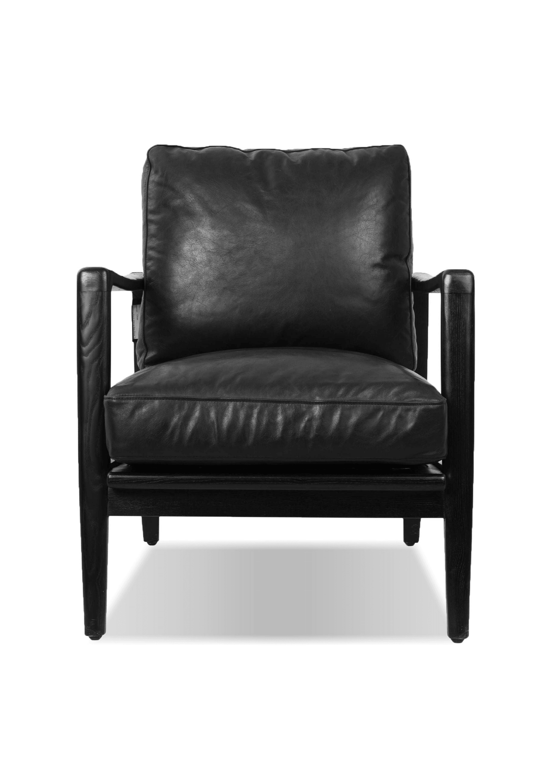 Black Leather/Black Ash Wood Frame