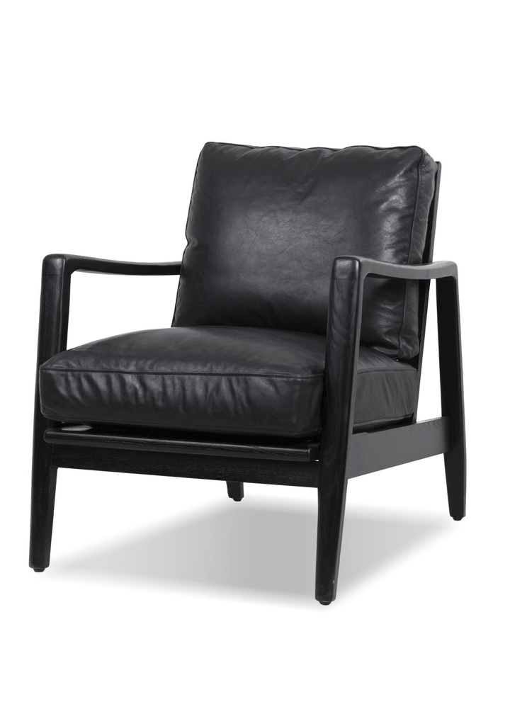 Black Leather/Black Ash Wood Frame