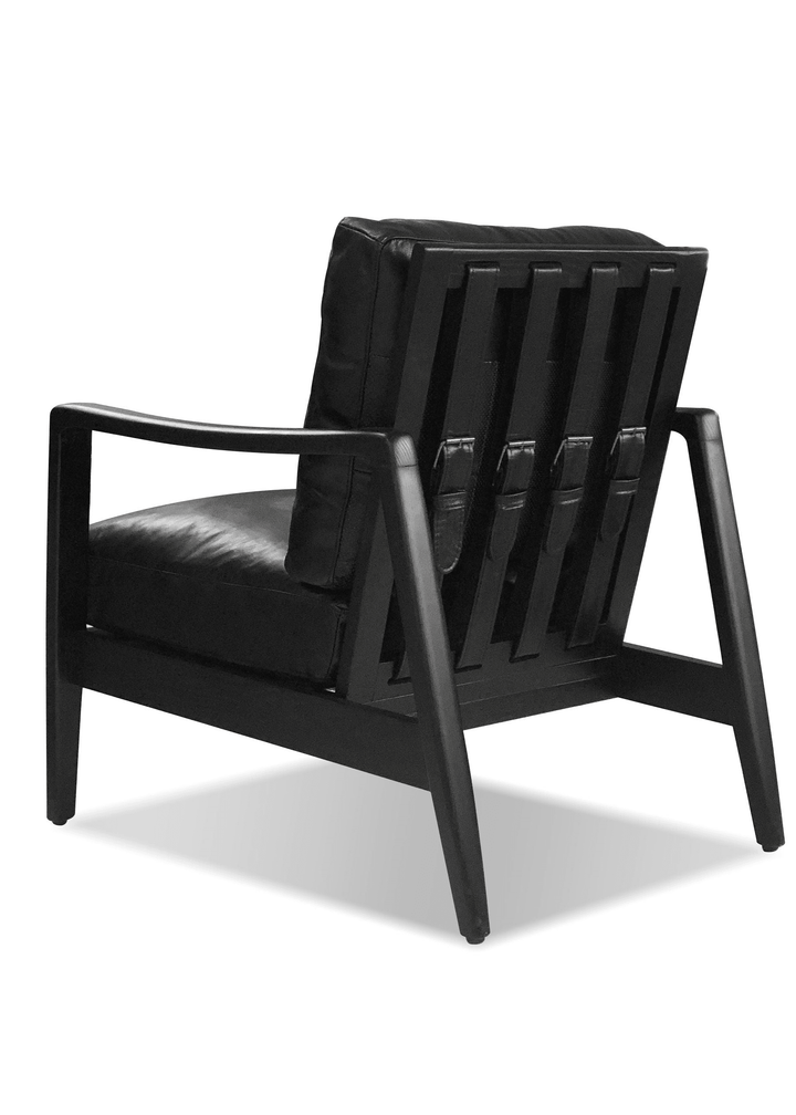 Black Leather/Black Ash Wood Frame
