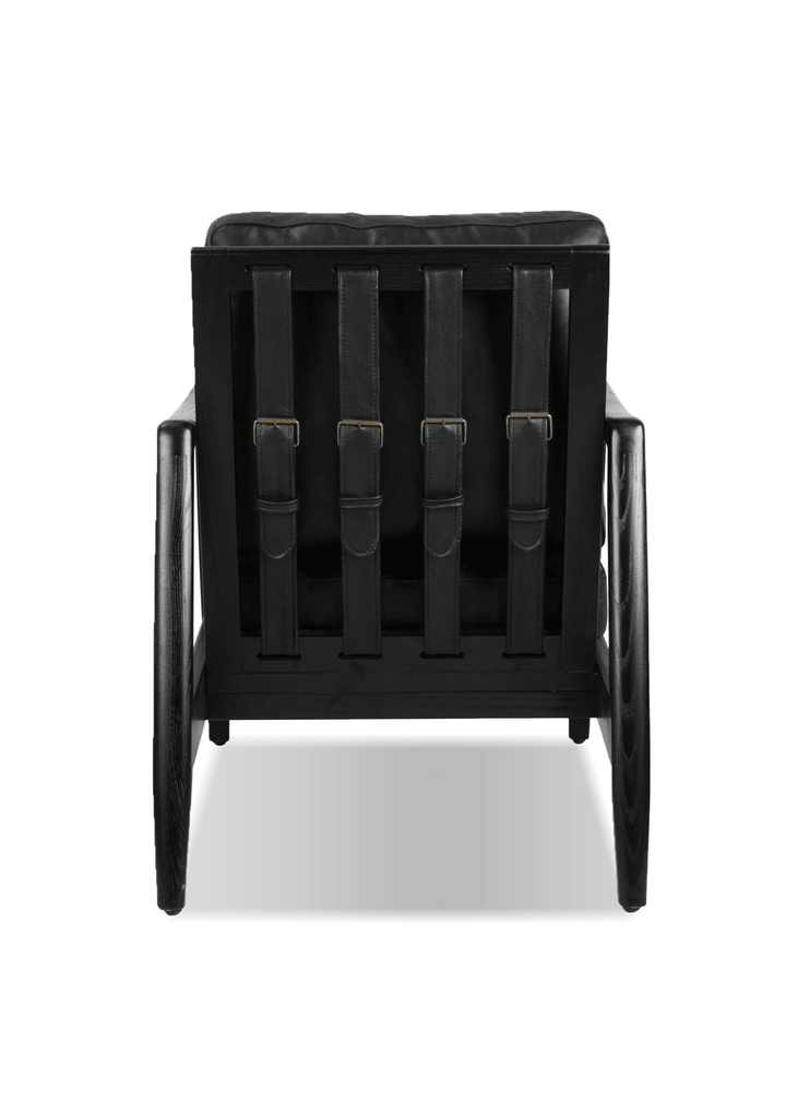 Black Leather/Black Ash Wood Frame