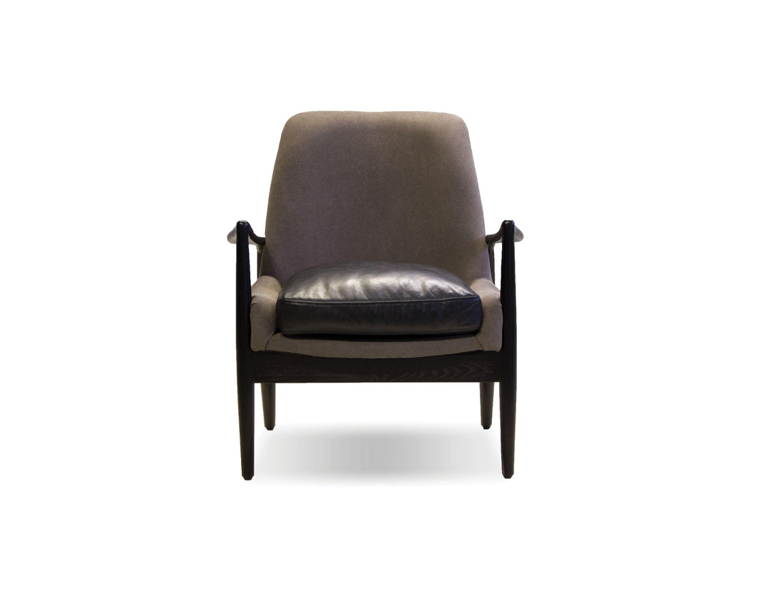 Ash Grey Seat, Black Leather Seat Cushion /