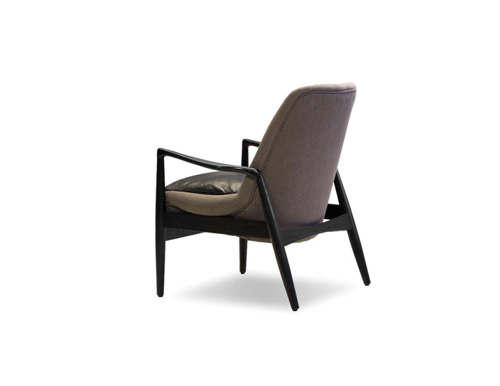 Ash Grey Seat, Black Leather Seat Cushion /