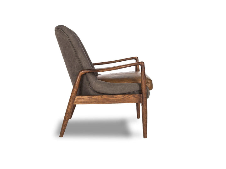 Ash Grey Seat, Tan Leather Seat Cushion /