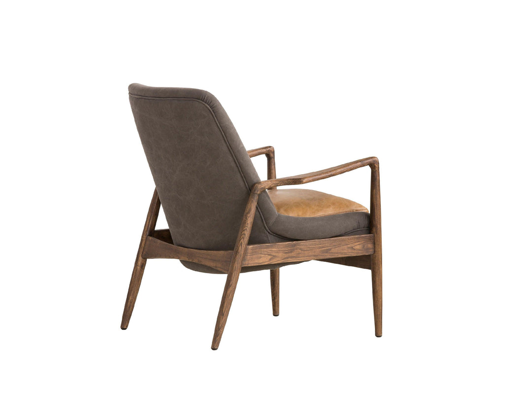 Ash Grey Seat, Tan Leather Seat Cushion /