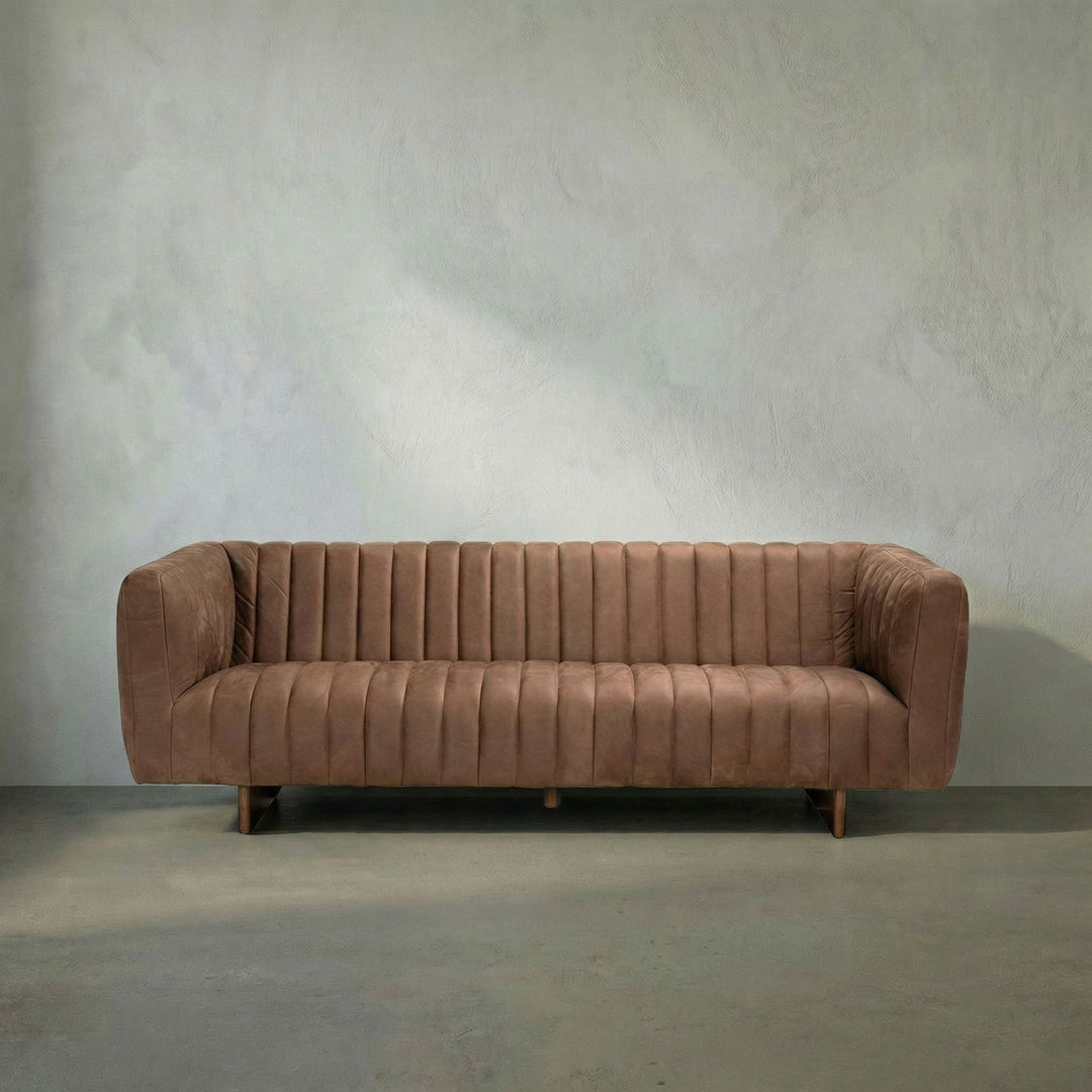 SwayLiving Khann Sofa - Orris Brown Leather