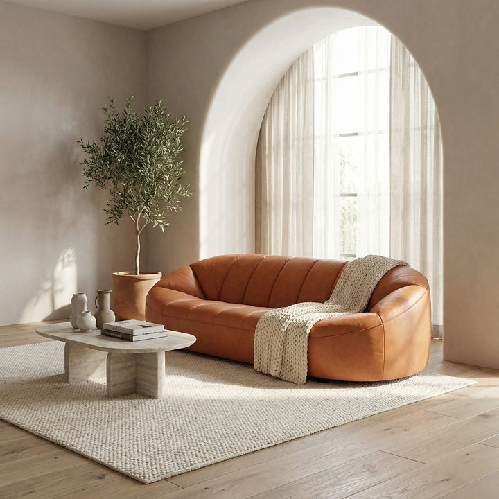 SwayLiving - Amadeus Sofa, Roman Red Leather - LEA-AS005RR