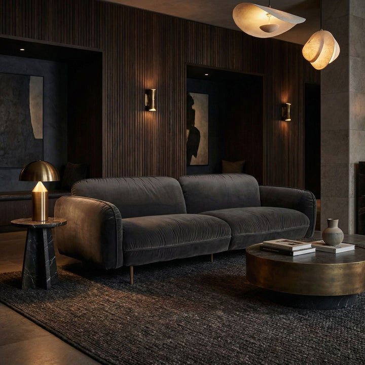 SwayLiving - Franklin Sofa, Grey Velvet - LEA-AS006GRV