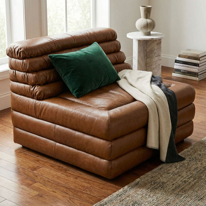 SwayLiving - Bandera Sofa, 1A, Roche Tan Leather - LEA-AS015A-1ABR