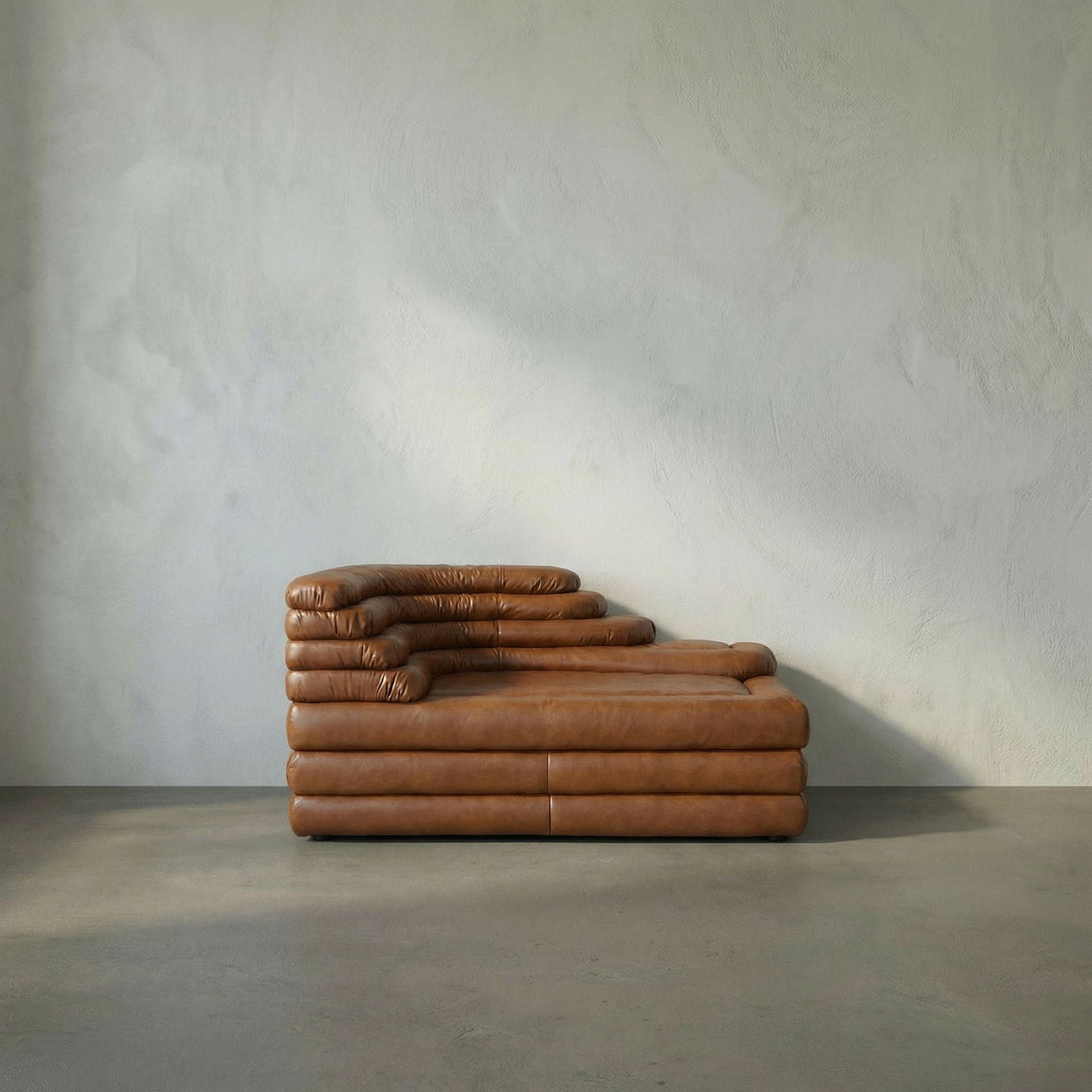SwayLiving - Bandera Sofa, Cr, Roche Tan Leather - LEA-AS015A-CRBR