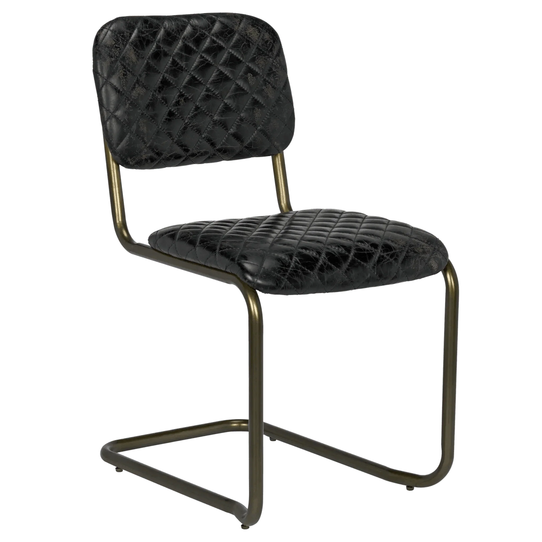SwayLiving 0037 Dining Chair, Steel and Leather - Set of 2 DINING CHAIRS