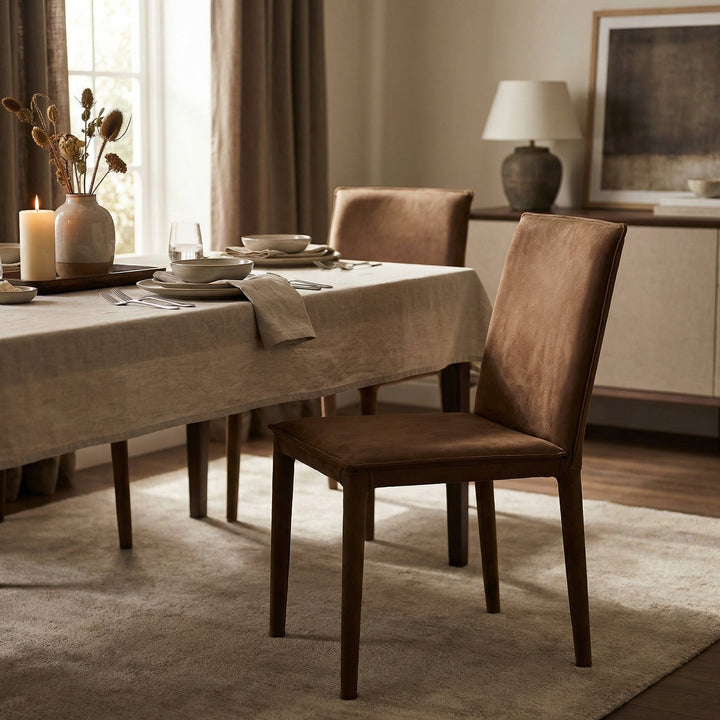 SwayLiving Newton Dining Chair - Brown Leather
