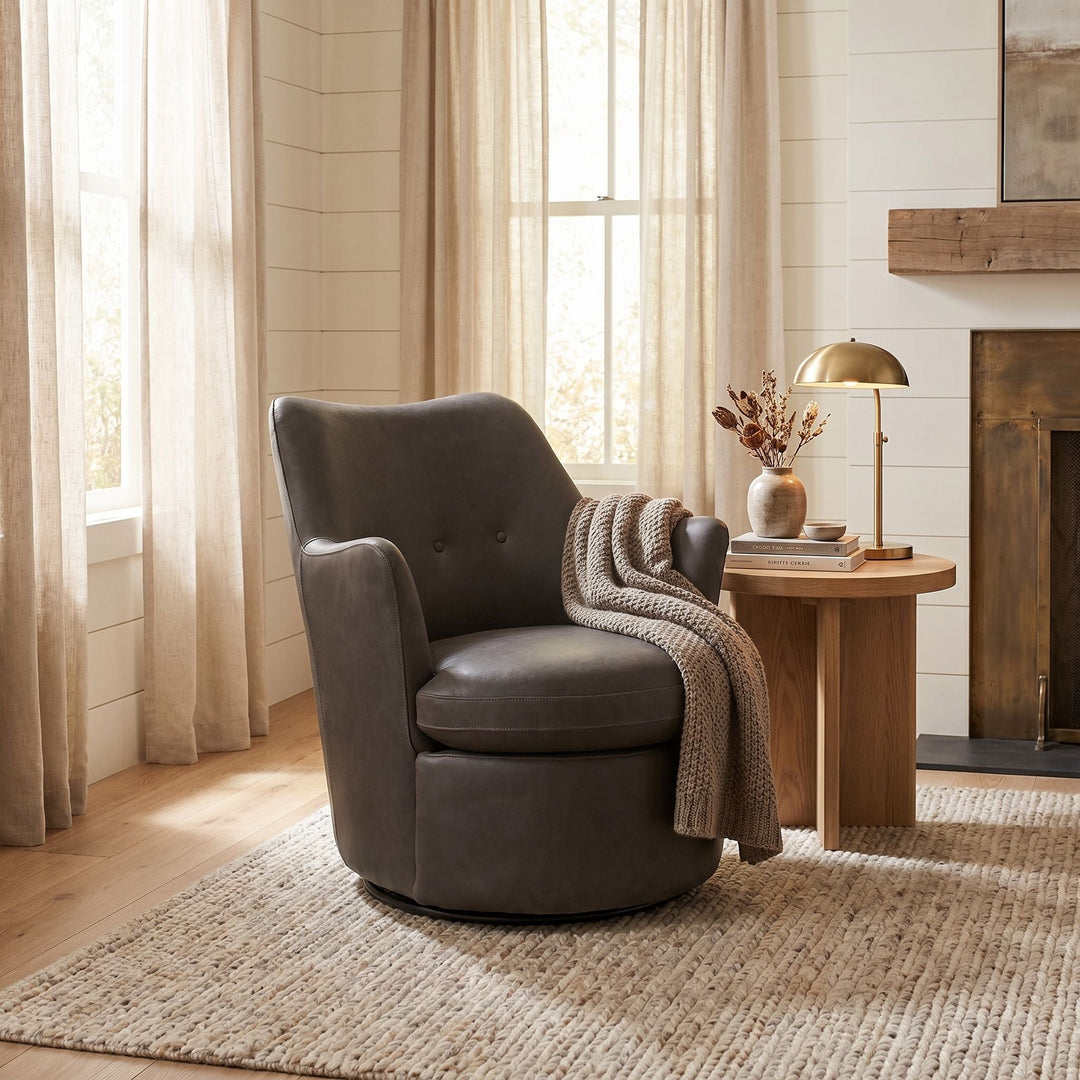 SwayLiving - Hotchkiss Swivel Arm Chair - LEA-C0672-1D