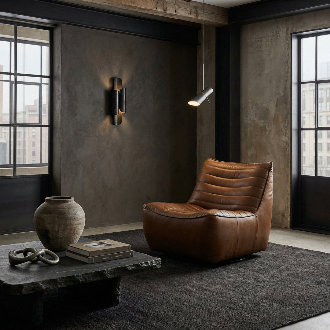 SwayLiving - Mcclain Swivel Single Sofa, Roche Tan Leather - LEA-S0591A-1ABR