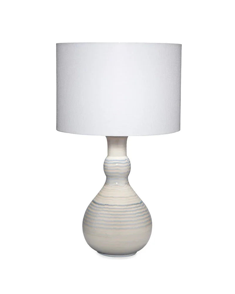 SwayLiving Droplet Ceramic Table Lamp with Linen Shade, Blue TABLE LAMPS