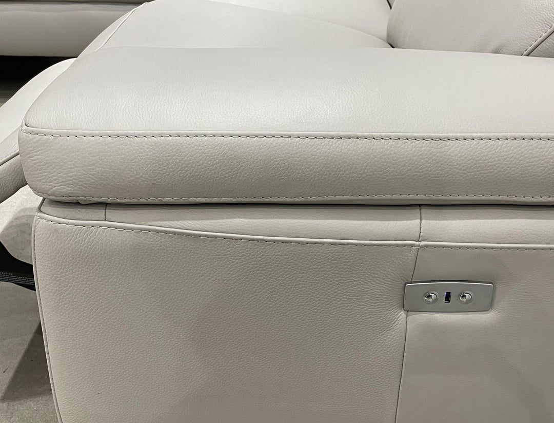Electric/Silver  Full Top Grain Semi-Analine Leather