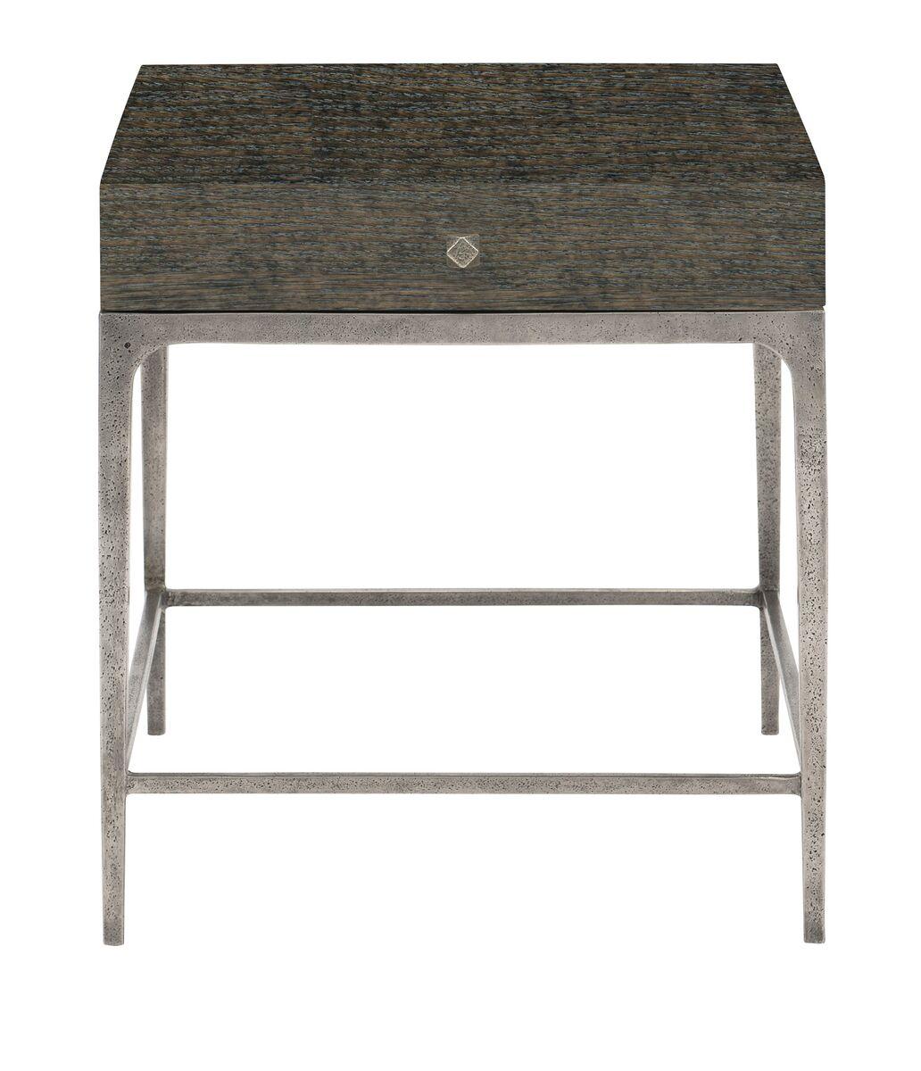 SwayLiving - Linea Side Table Stainless Brown Rectangle - 384124B | SwayLiving