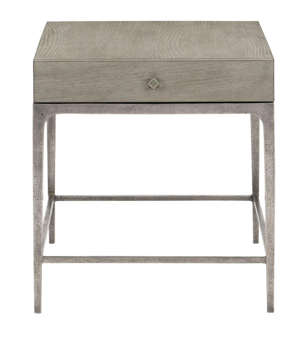 SwayLiving - Linea Side Table Stainless Gray Rectangle - 384124G | SwayLiving