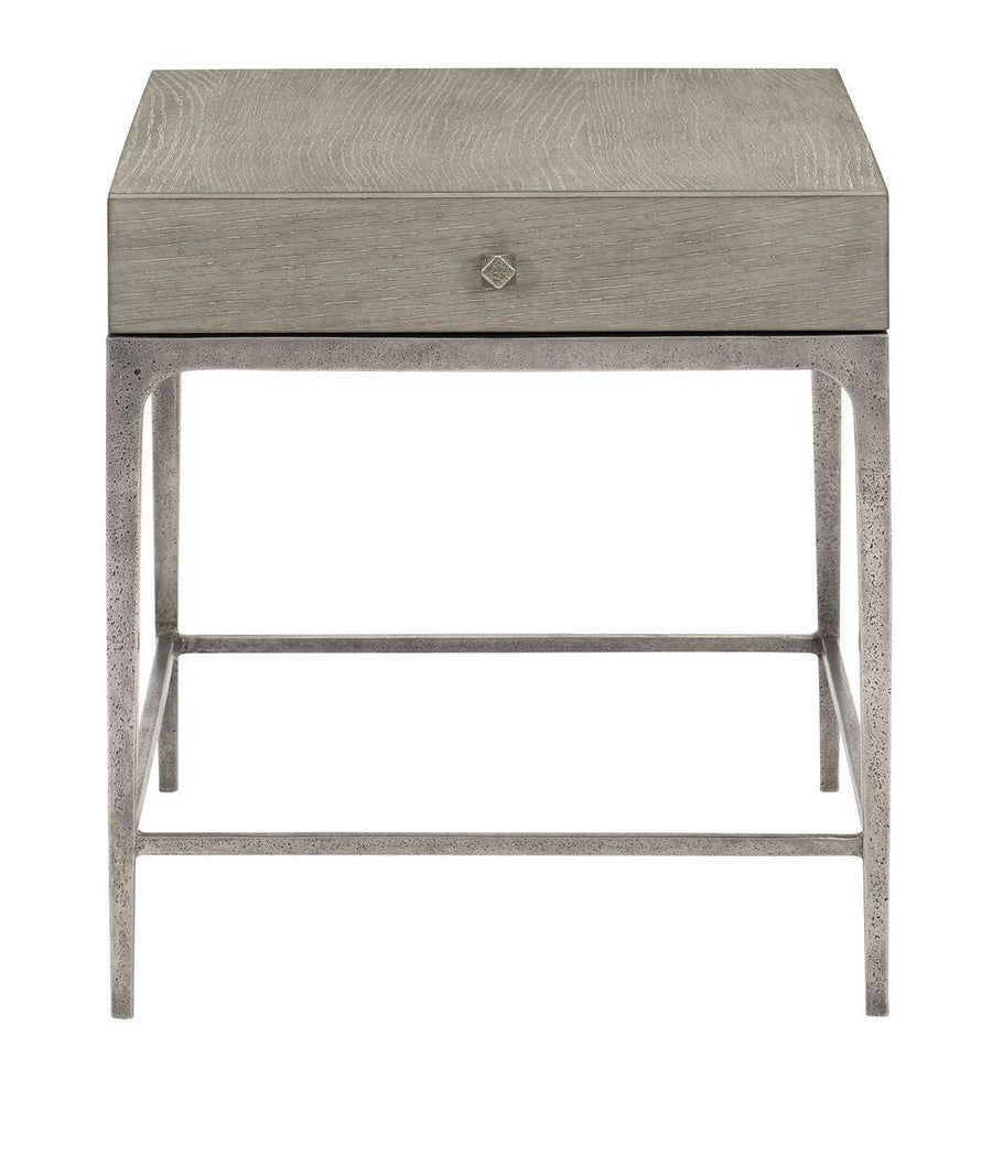 SwayLiving - Linea Side Table Stainless Gray Rectangle - 384124G | SwayLiving