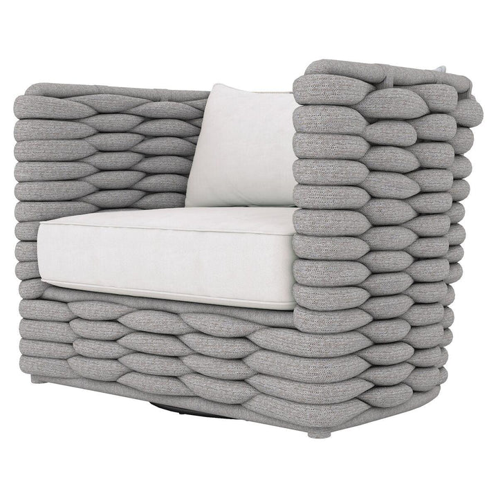 SwayLiving - Wailea Swivel Chair Grey Sock Weave Swivel Chair - OP2013S | SwayLiving
