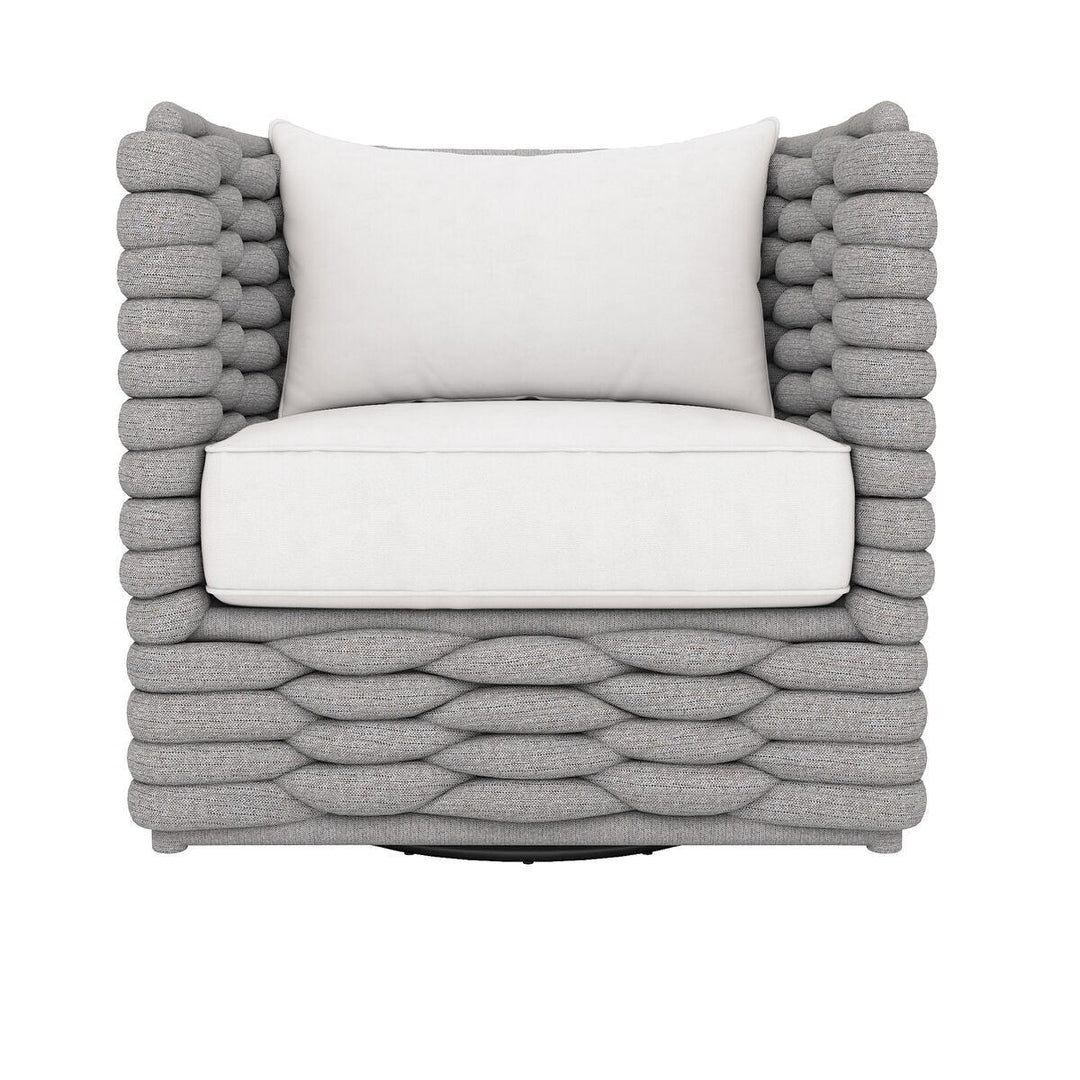 SwayLiving - Wailea Swivel Chair Grey Sock Weave Swivel Chair - OP2013S | SwayLiving