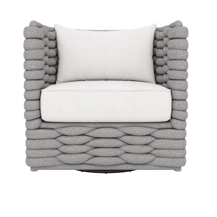 SwayLiving - Wailea Swivel Chair Grey Sock Weave Swivel Chair - OP2013S | SwayLiving