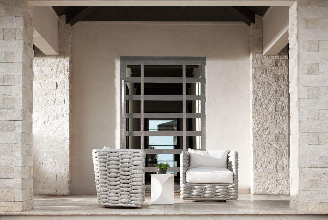 SwayLiving - Wailea Swivel Chair Grey Sock Weave Swivel Chair - OP2013S | SwayLiving