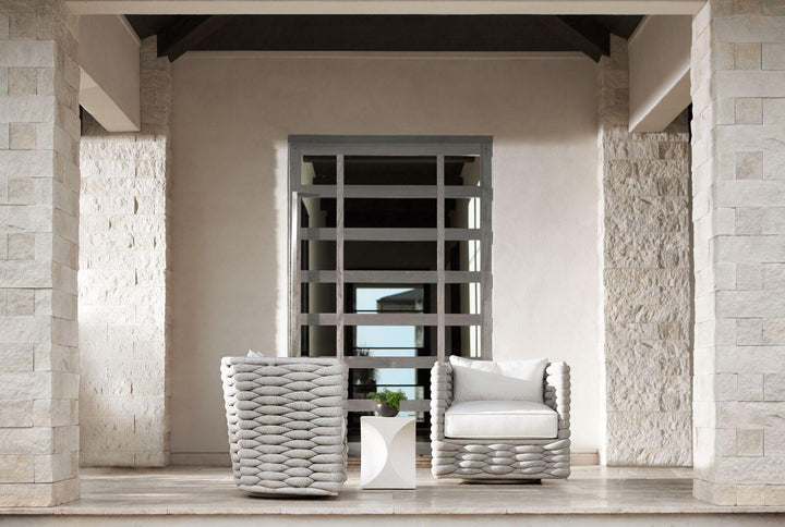 SwayLiving - Wailea Swivel Chair Grey Sock Weave Swivel Chair - OP2013S | SwayLiving